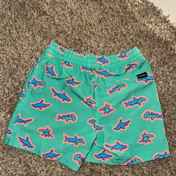 Chubbies Teal Shark Swim Trunks - Picture 2 of 5